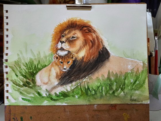 Lion King and cub