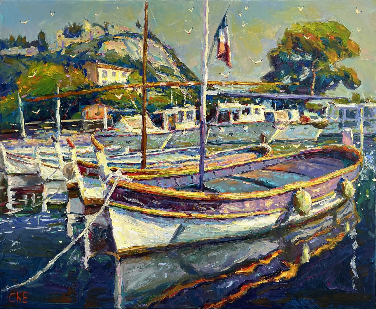 Impressionistic Landscape Oil Painting By Evgeny Chernyakovsky, 33 X 28, Surrounded By Tranquility, Original Artwork