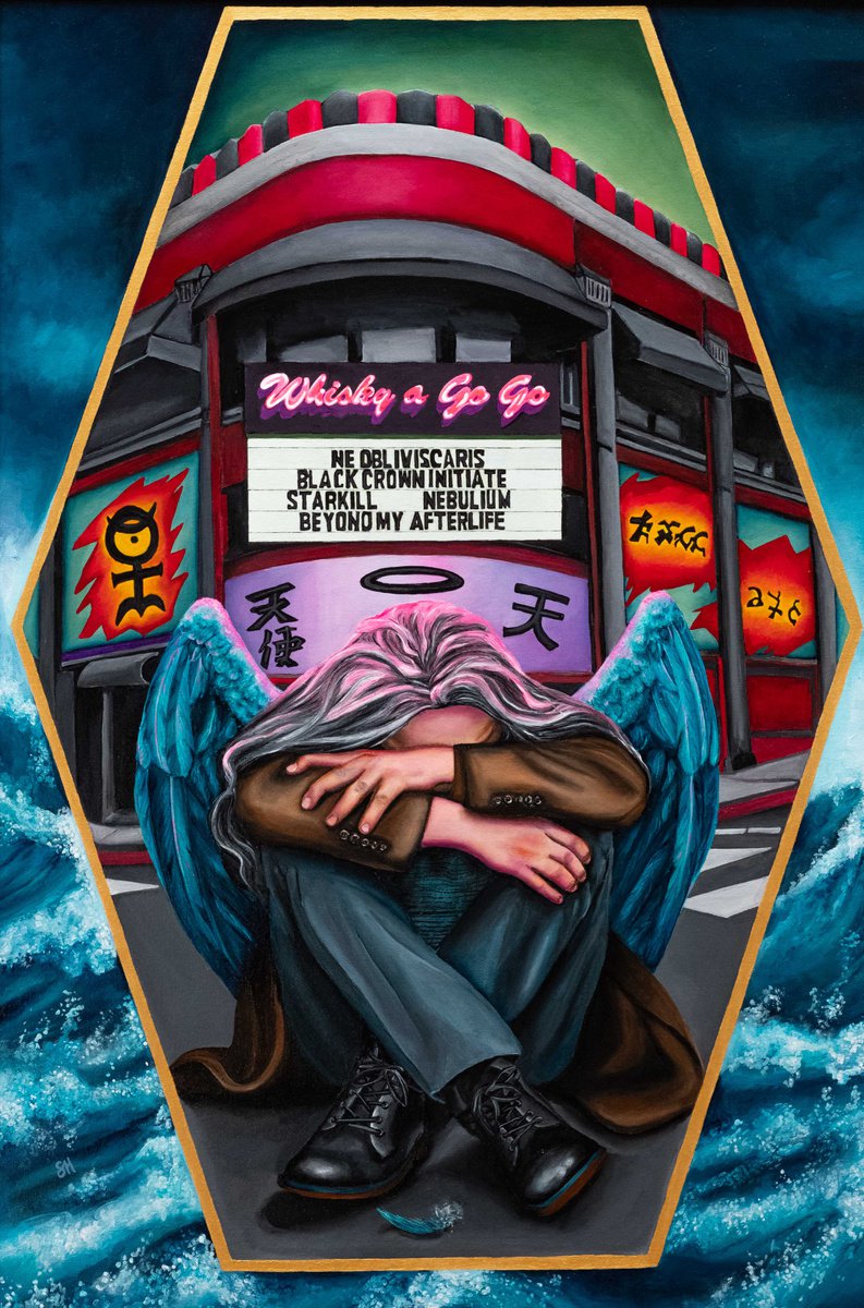 Surrealistic Portrait Acrylic Painting By Saskia Huitema, 17 X 24", Realms Vii- Americana, Original Artwork