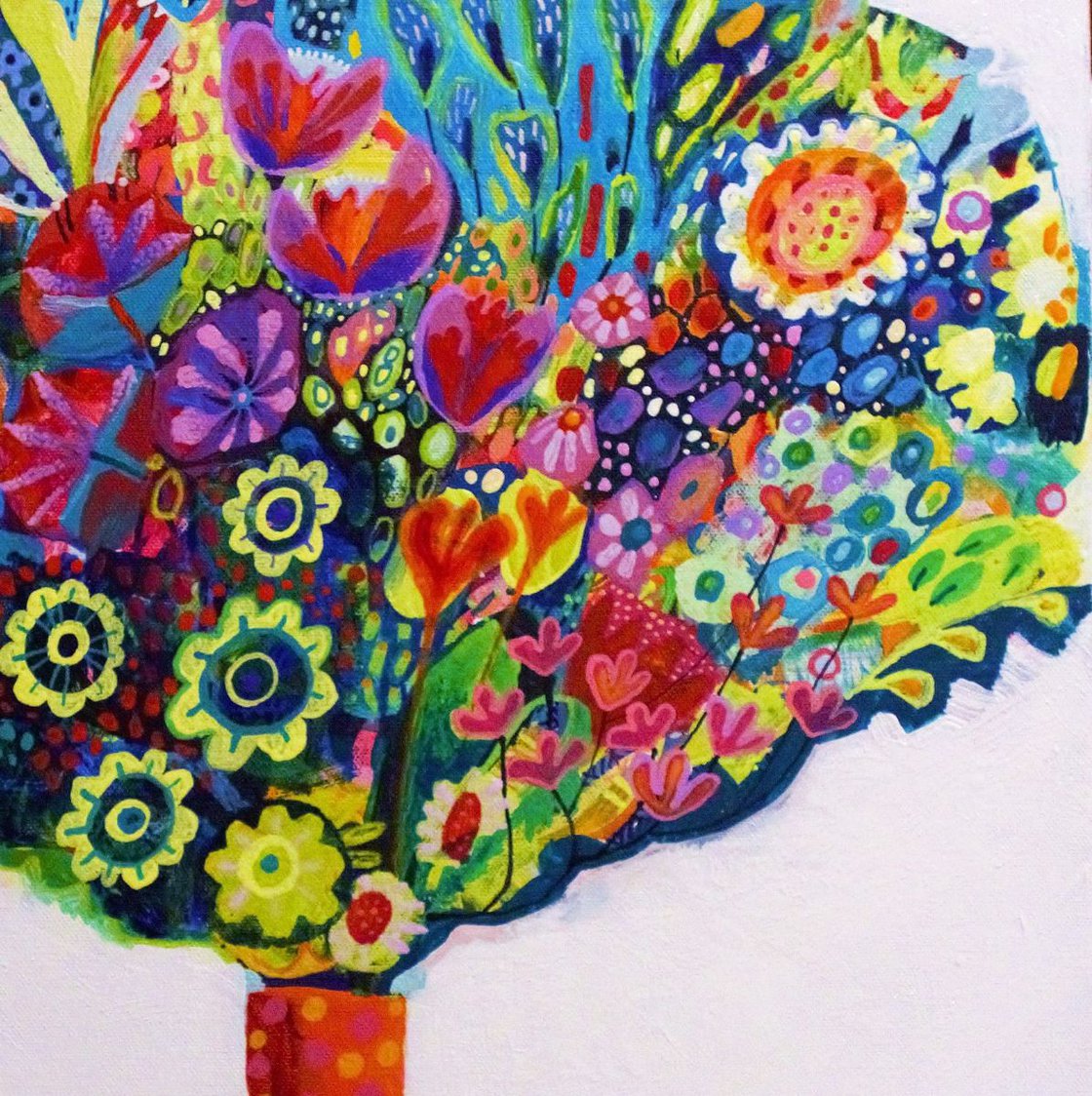 Mexican Folk Art Tree Painting