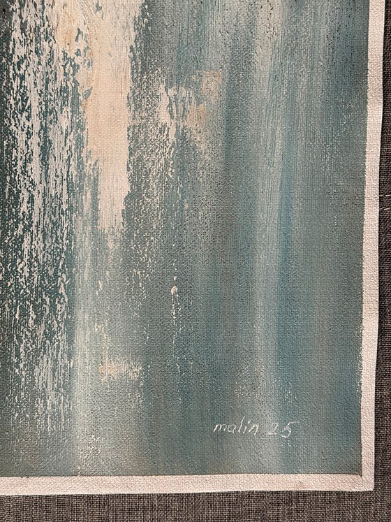 Ivory sky blue abstract