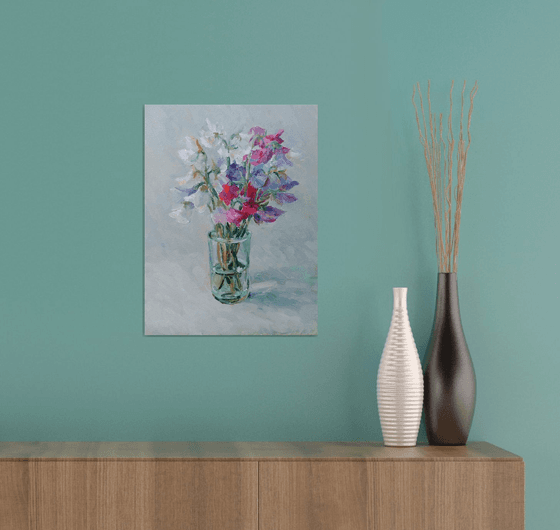 Sweet pea 30 x 40 cm. Original oil painting 2021