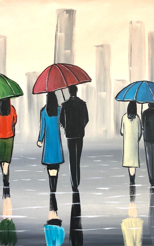 Colourful City Umbrellas by Aisha Haider