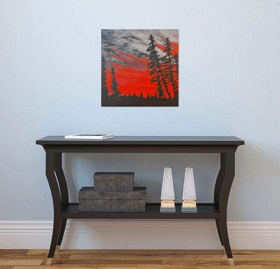 Landscape in red color 1