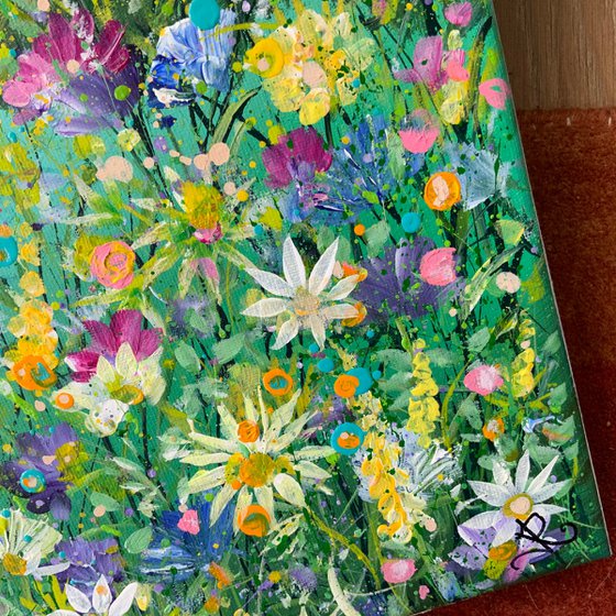 Turquoise Sea and Wild Flowers
