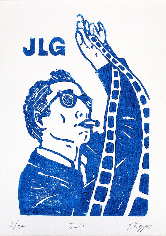 Jean-Luc Godard Linocut Print