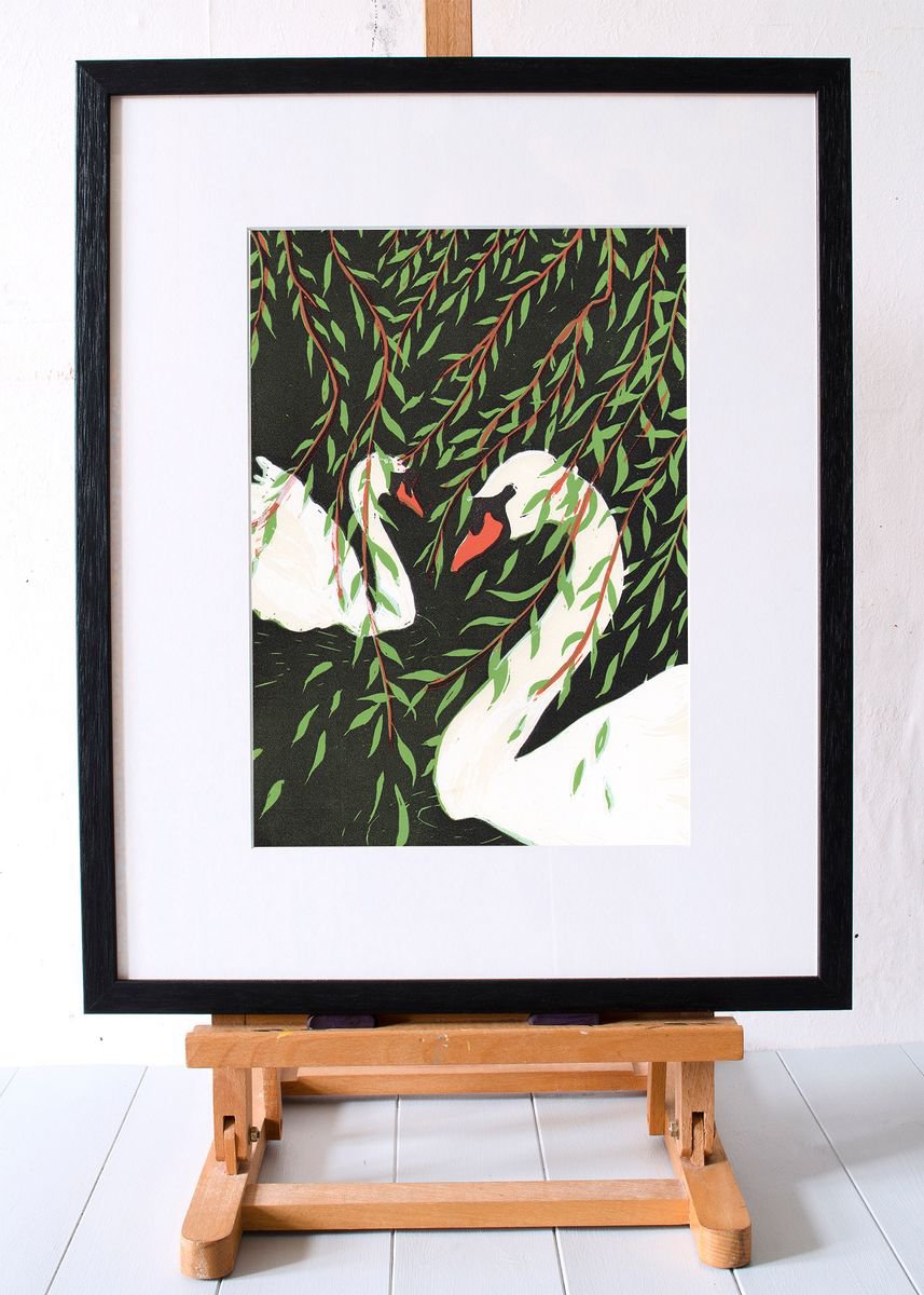 Willows - Original Limited Edition Linocut (unframed) by Faisal Khouja