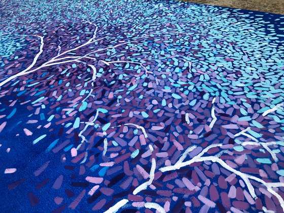 Blue winter forest