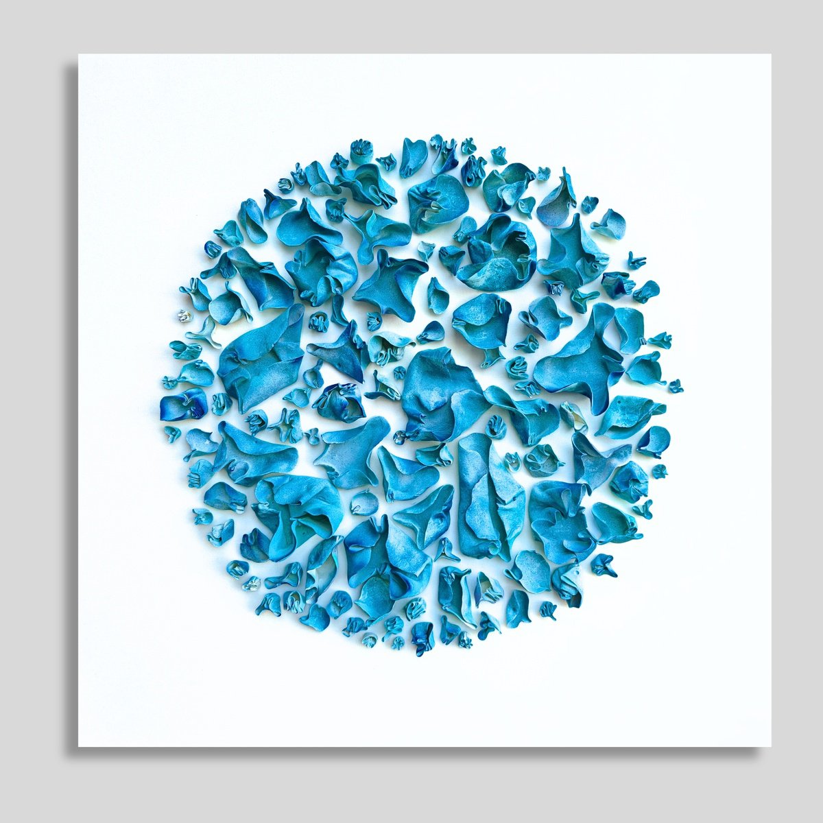 Organic Clay Sculpture , Connection, Blue #28 (36X36) By Natasha Kanevski, 36 X 36, Artwork For Sale On Artfinder