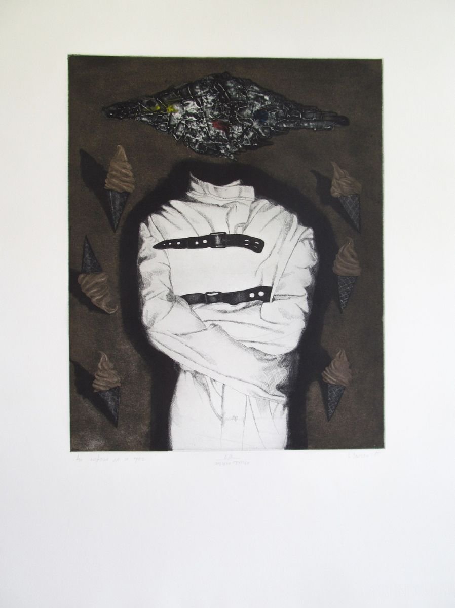 Portrait Etchings & Engravings By Kristina Vatova, 24 X 32", "If You Could Hear Yourself", Original Artwork