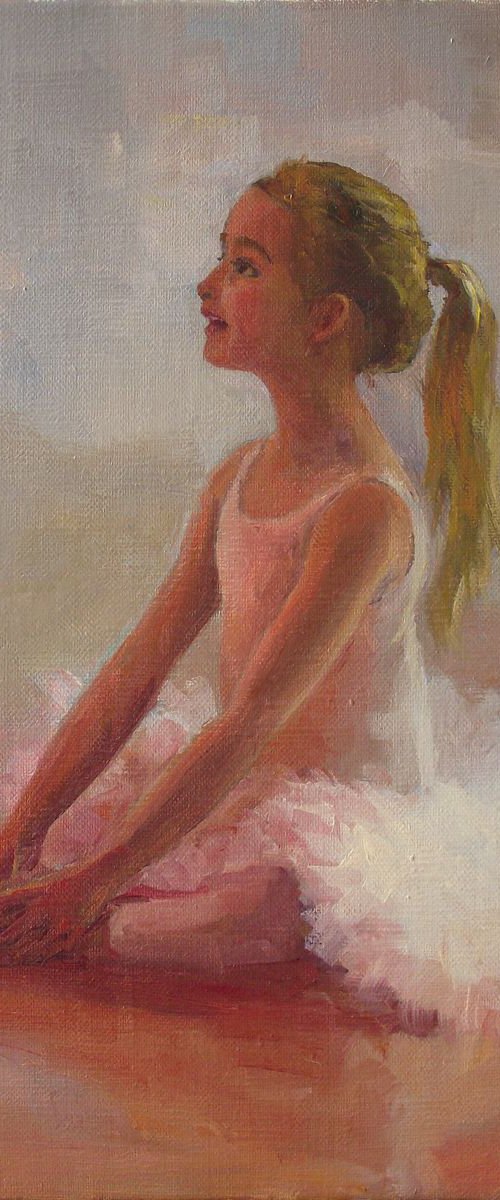 Ballet dancer, girl, light ORIGINAL OIL PAINTING, GIFT by Vachagan Manukyan