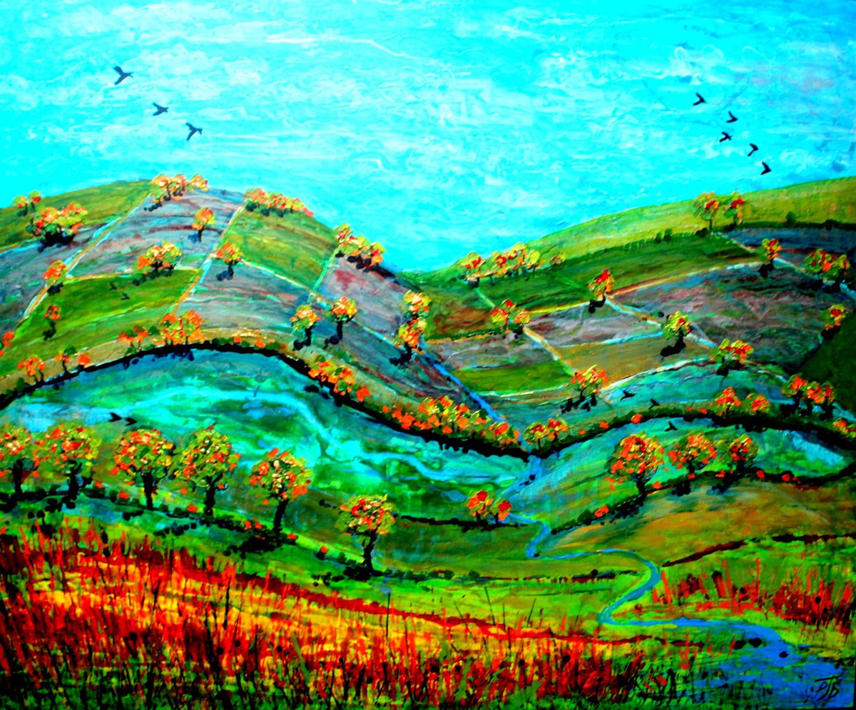 Impressionistic Painting , Autumn Landscape By Paul J Best, 47 X 39, Artwork For Sale On Artfinder