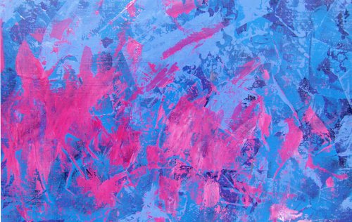 Cobalt and pink abstraction. 60X40cm. by Vitaliy Koriakin