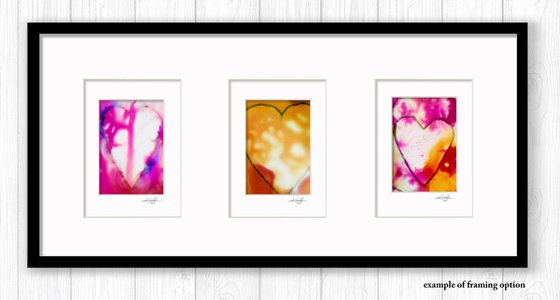 Heart Collection 31 - 3 Small Matted paintings by Kathy Morton Stanion