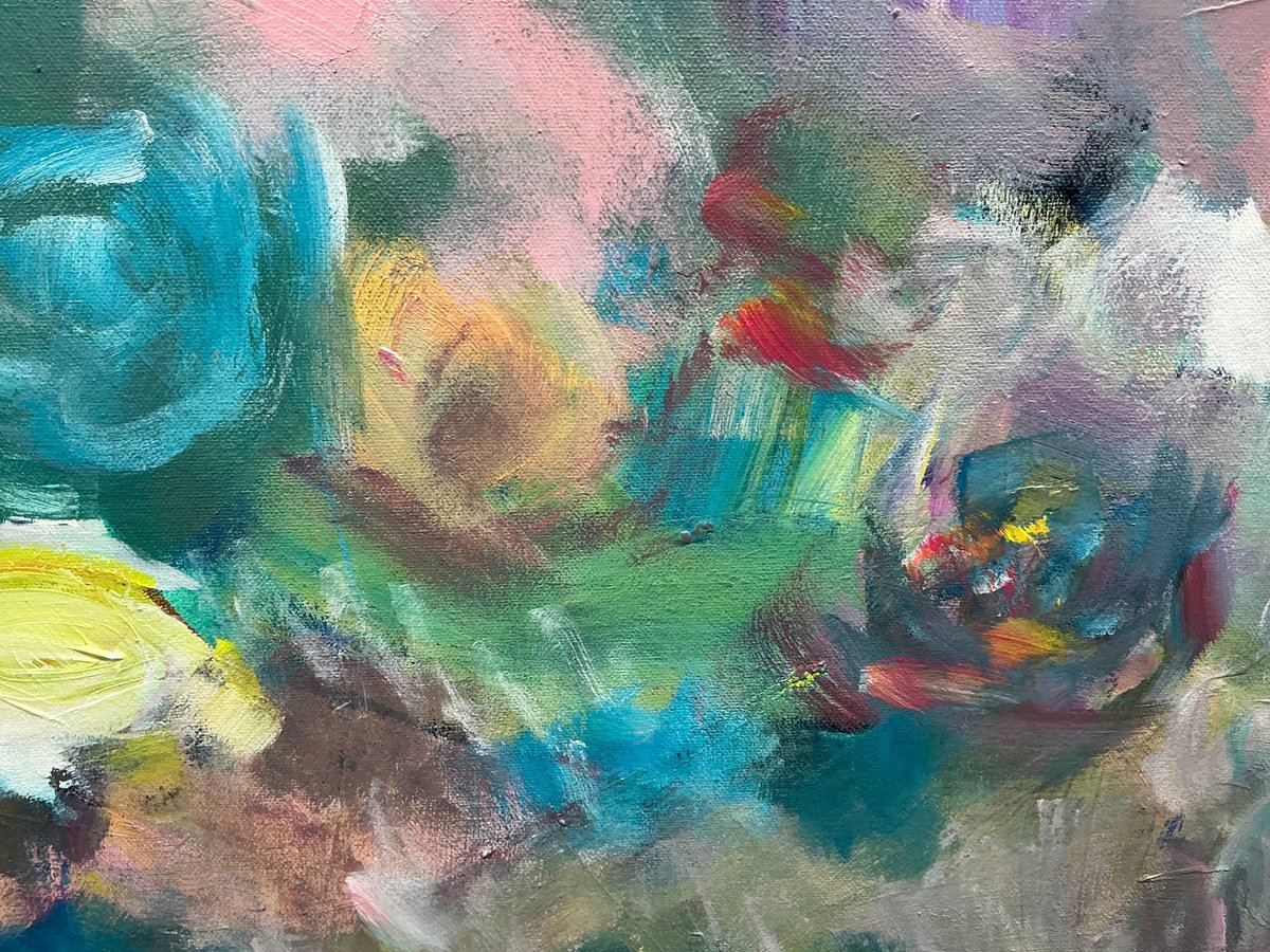 Impressionistic Landscape Acrylic Painting By Marie Manon, 58 X 36", Eye Of The Storm, Original Artwork