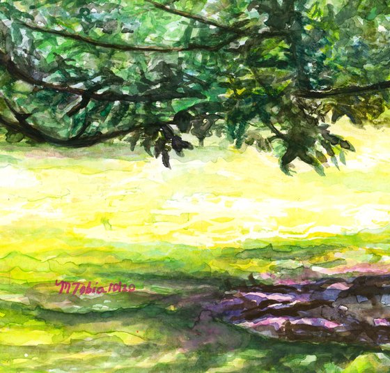 Original Green Tree Watercolor Painting | The Tree | Scenic Landscape | Green Nature Inspired Home Decor