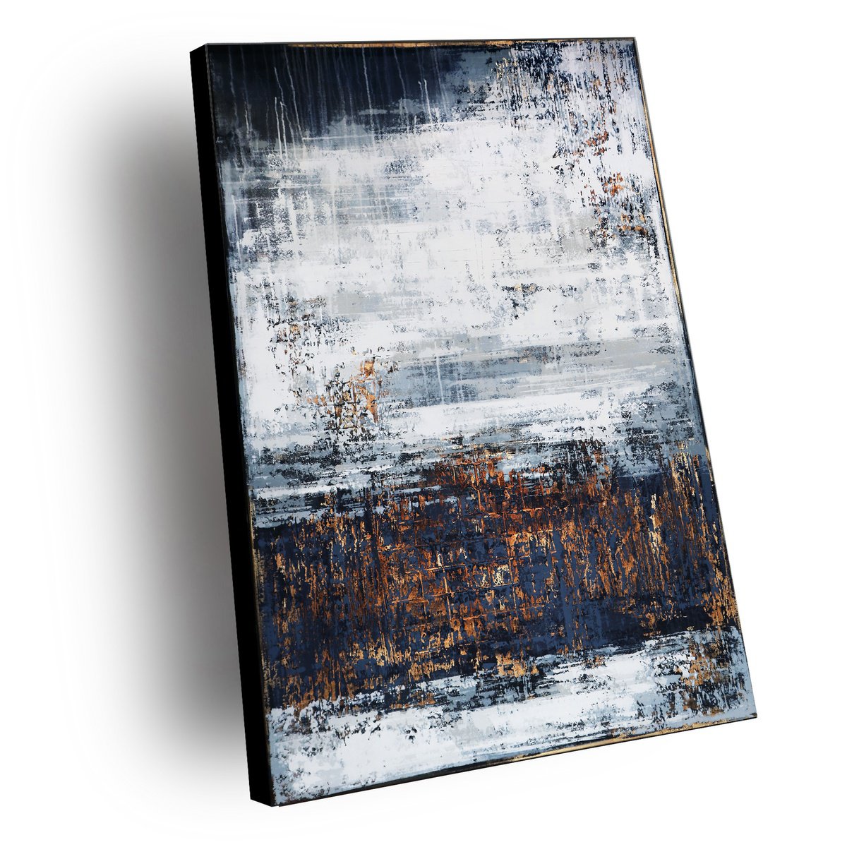 Organic Abstract Acrylic Painting By Inez Froehlich, 39 X 59, Frozen River (Ii), Original Artwork