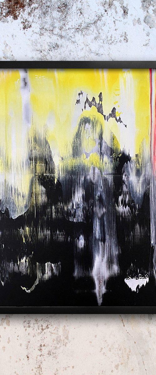 "Blacking Out" - Original PMS Abstract Acrylic Painting On Plexiglass, Framed - 26" x 26" by Preston M. Smith (PMS)