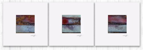 Abstract Harmony Collection 1 - 3 Abstract Paintings in mats by Kathy Morton Stanion by Kathy Morton Stanion