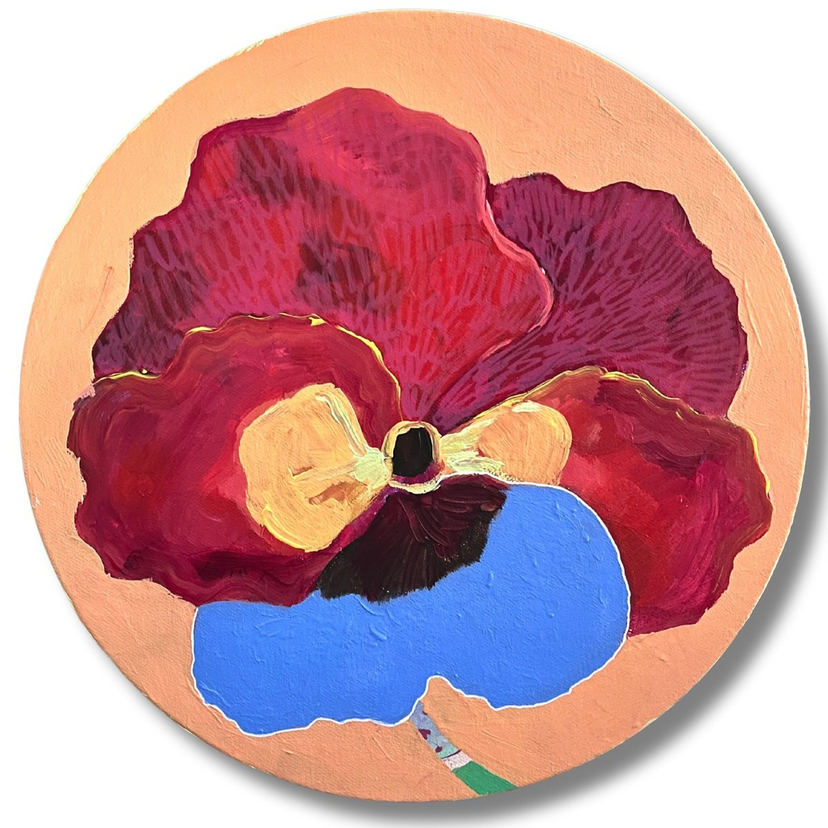 Expressive Botanical Acrylic Painting By Daria Borisova, 12 X 12, Glowing, Original Artwork