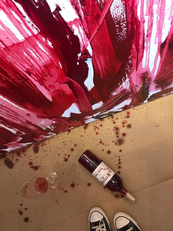 "blood + roses + bourbon char" Art of Taste Contemporary Art by Abstract Expressionist Penelope Moore