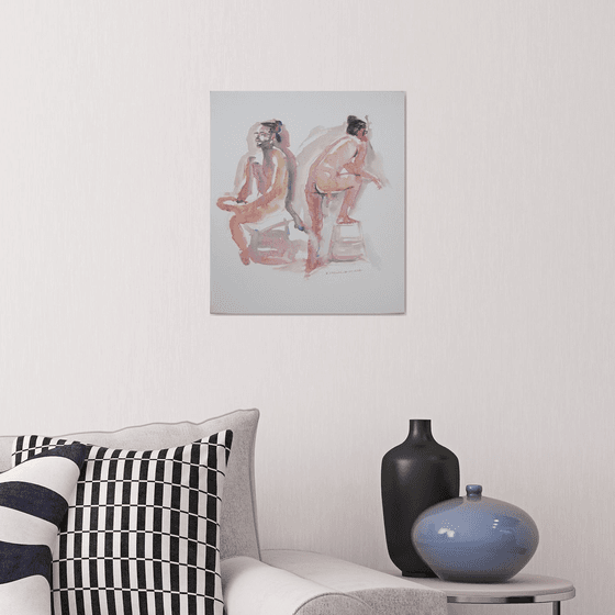 Standing/seated male nude