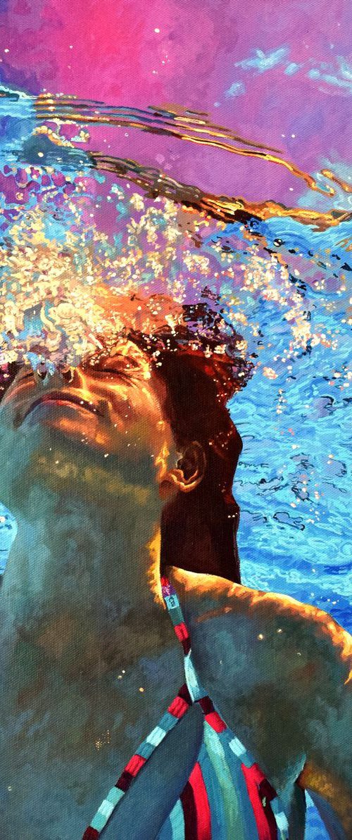 Blowing Bubbles II - Underwater Painting by Abi Whitlock
