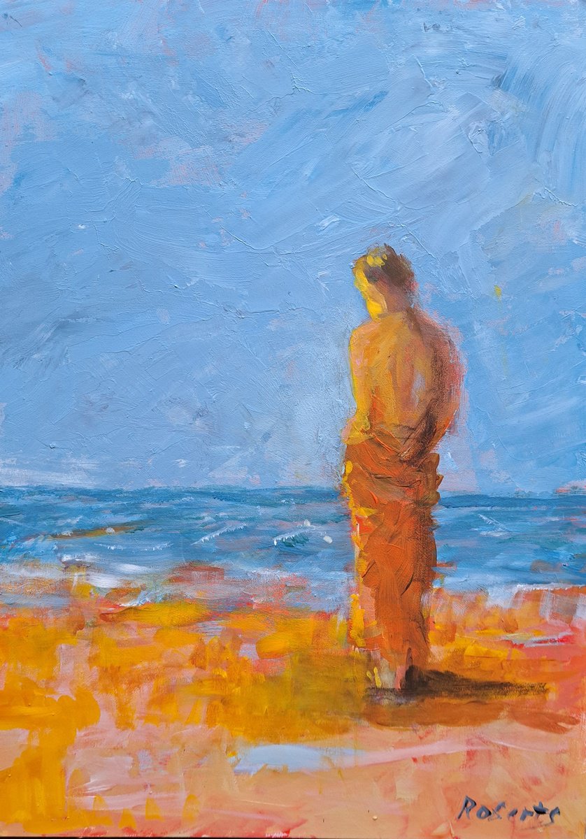 Impressionistic Landscape Acrylic Painting By Rosalind Roberts, 12 X 16", At The End Of Another Day, Original Artwork