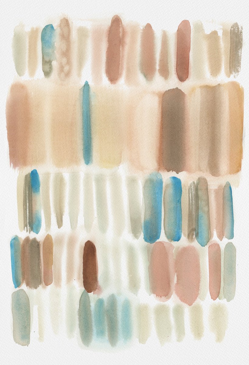 Organic Abstract Watercolour By Dena Adams, 15 X 22, Meditations 4 (Time Out Of Mind), Original Artwork