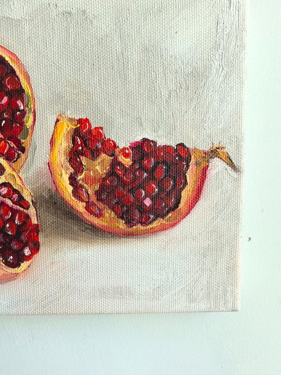 Pomegranate on white
