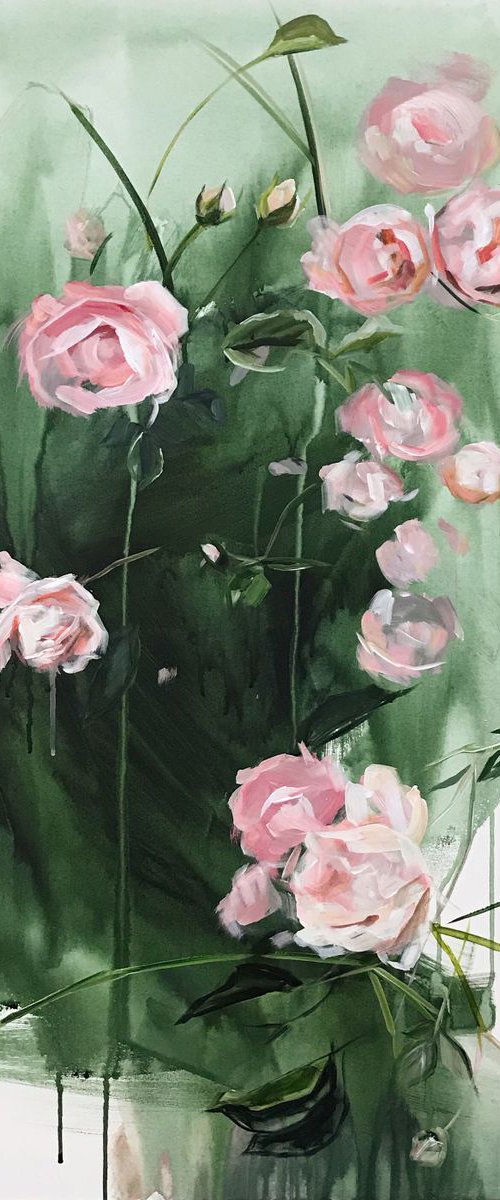 Garden roses wall decor 60*90 cm by Irina Ivlieva