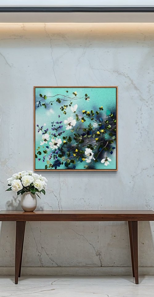 Golden Buds in Turquoise Air by Anastassia Skopp