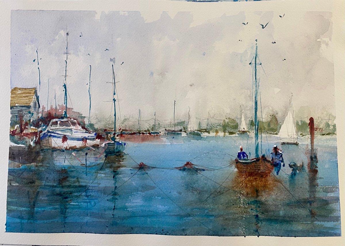 Moored off the Orwell by Paul Mitchell