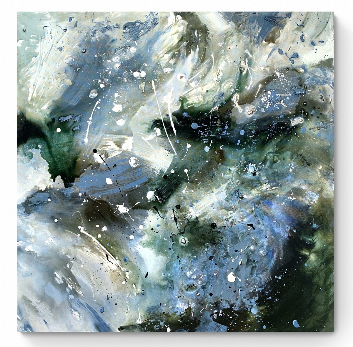 Abstract Acrylic Painting By Cristina Dalla Valentina, 35 X 35, Like The Wind In The Trees, Original Artwork