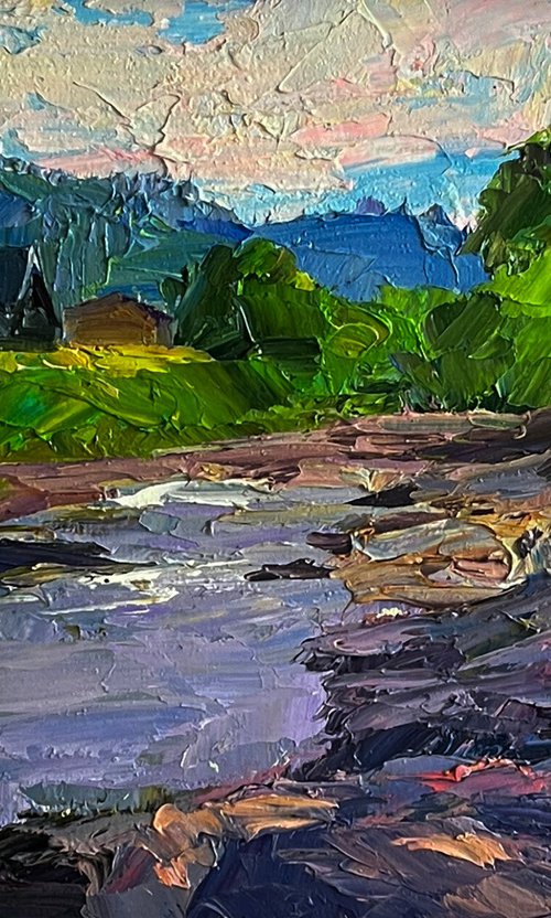 Near a Mountain Stream by Boris Serdyuk