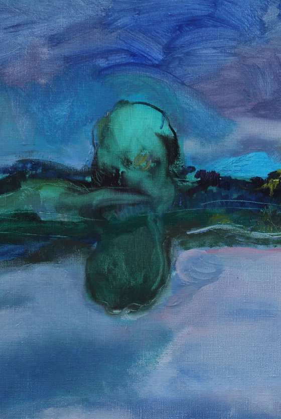 Twilight time.Moon rising