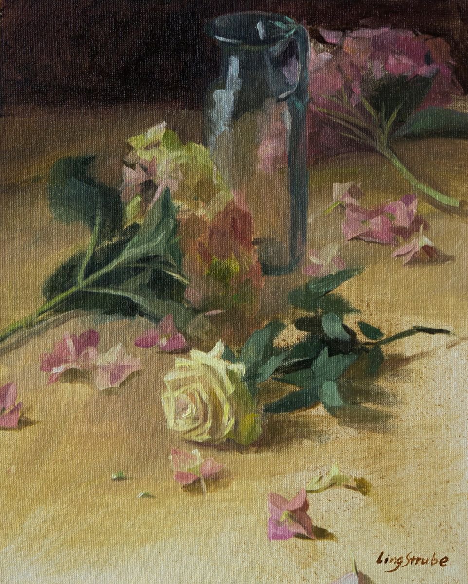 Still Life with Rose (Framed) by Ling Strube