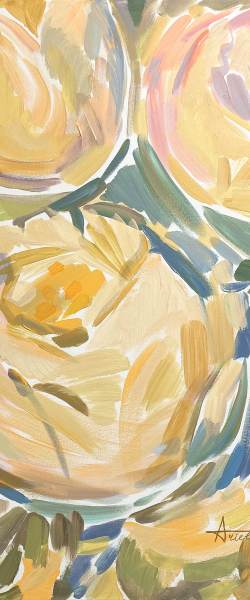 Peonies in the Garden by Ariela Stem