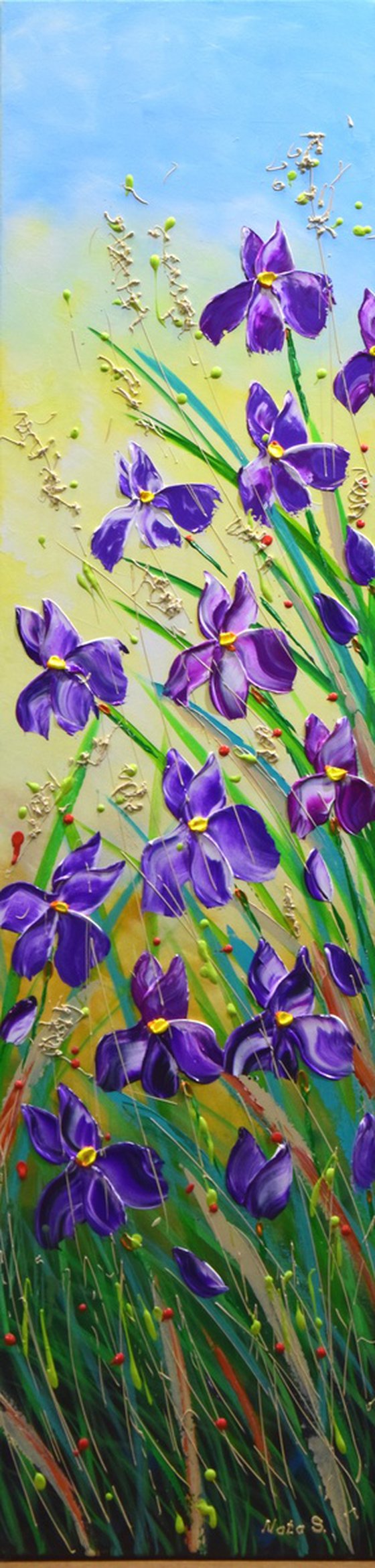 Blossom Irises - Original Textured Flowers Painting