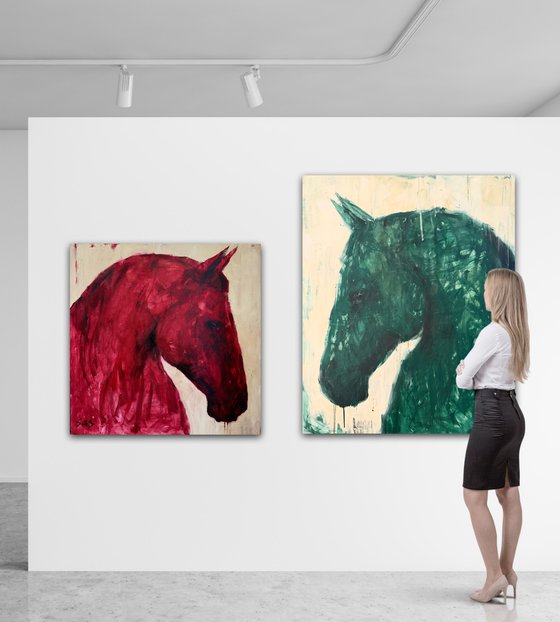 Green horse