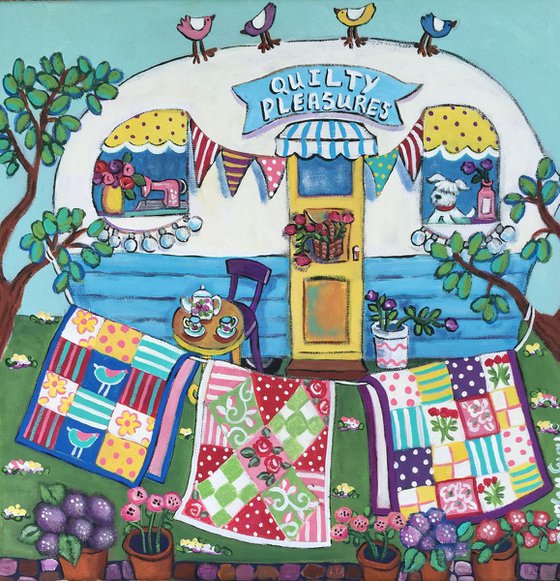 "Quilter's Vintage Camper"; a private commission for Marcie Doyle