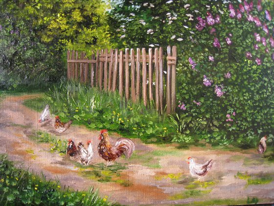 Charming Roosters & Hens, Nostalgic Farmhouse Art