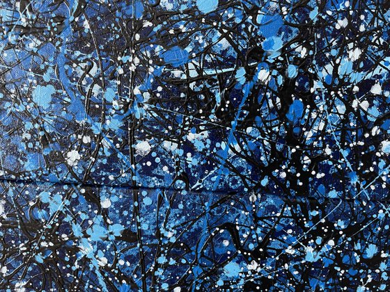 Blue to the Moon - Triptych  - Tribute a J.Pollock by Juan Jose Garay