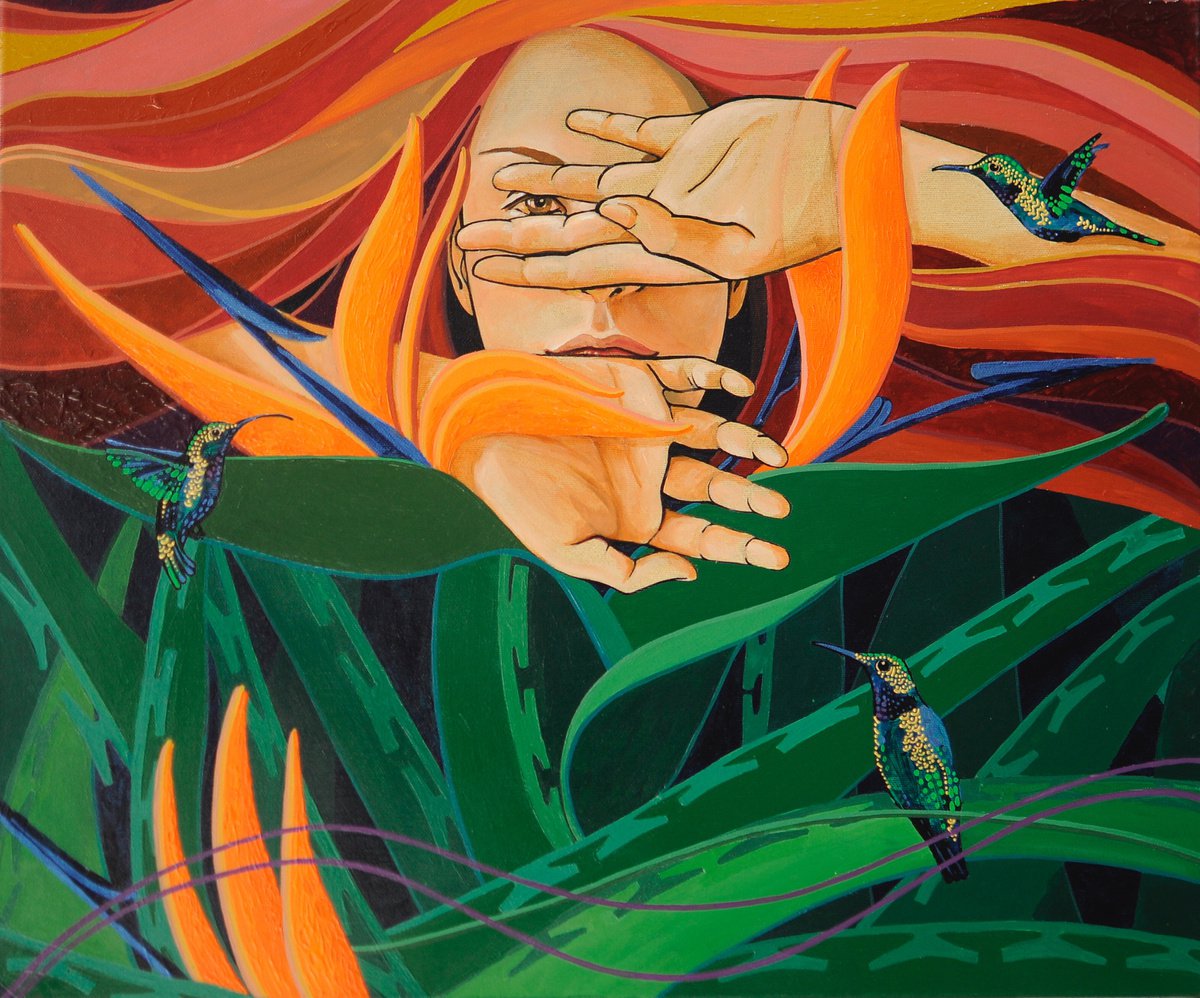  Paradise Bird By Tetiana Cherevan, 24 X 20, Artwork For Sale On Artfinder