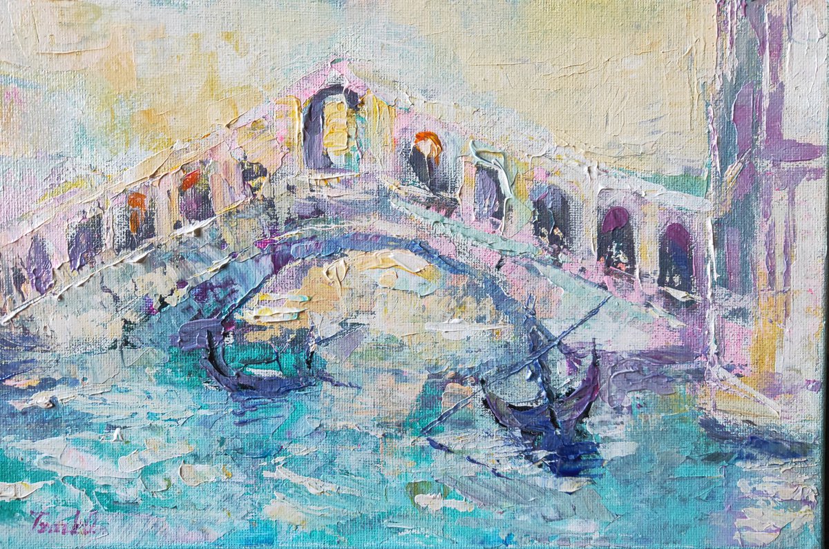Venice Bridge, Gondolier by Olga Tsarkova by Olga Tsarkova