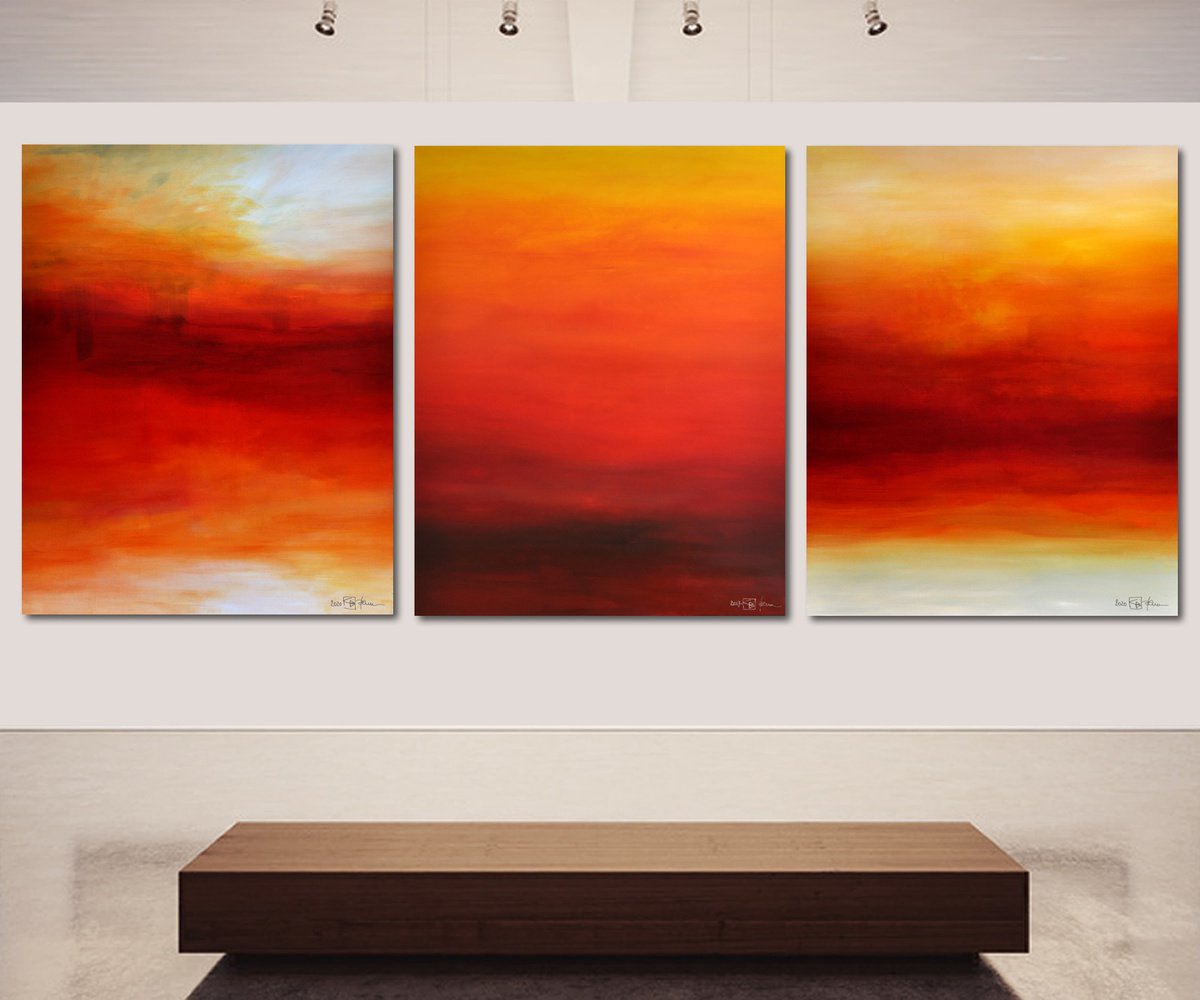 FROM THE PROMISING FIRST LIGHT TO THE VERY LAST LIGHT (triptych) by CHRISTIAN BAHR