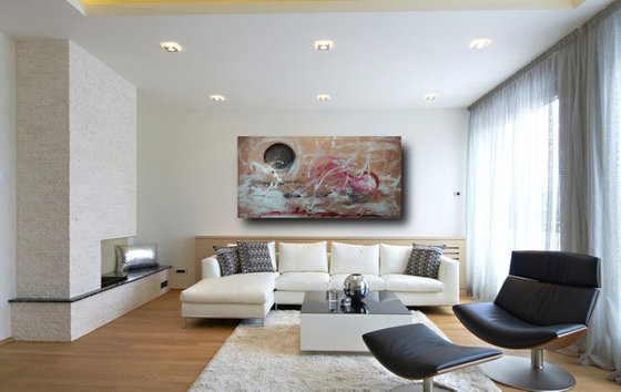 extra large abstract painting on canvas,wall art,original artwork-size-180x90-cm-title-c566