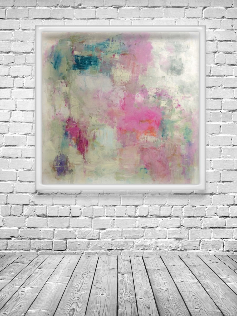 Abstract Acrylic Painting By Davina Nicholas, 40 X 40, Interlude, Original Artwork