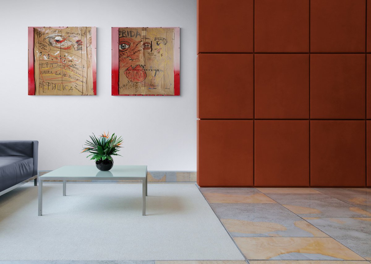 Surrealistic Abstract Painting By Gurgen Arutunyan, 39 X 39, Pump While It