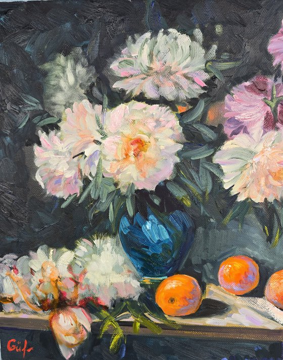 Still Life with Peonies and Oranges